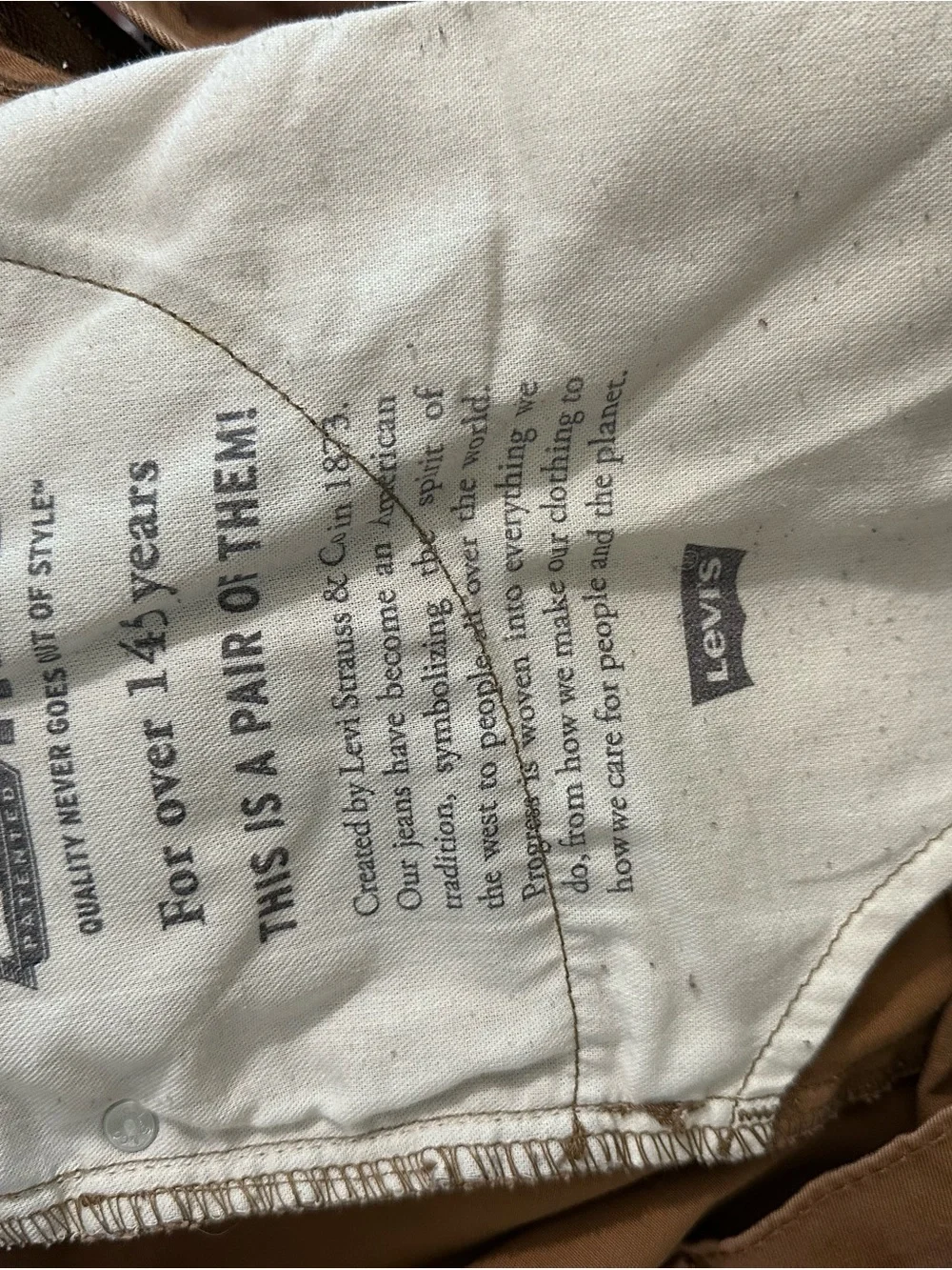 Levi's 541 Straight-Fit Brown Work Pants with Red Patch
